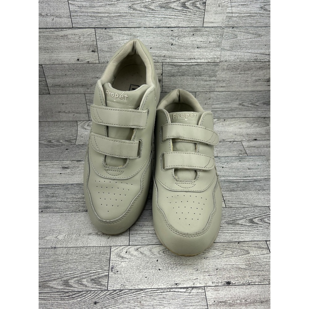Propet Womens Tour Walker Strap Leather Walking Shoes Bone WA2093 Size 9 Wide D